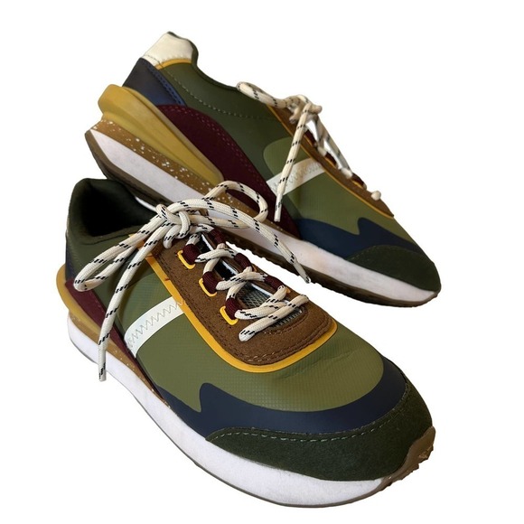 Zara Kids Olive Colorblock Sneakers Unisex 4.5 - Picture 1 of 8